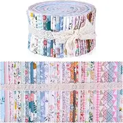 [Wamkon] 40 Colours Jelly Rolls, 6.25 x 100 cm, Cotton Craft Jelly Rolls, Flowers Jelly Rolls, Fabric Strips, Cotton Jelly Rolls, Patchwork Fabrics for Quilting, Patchwork, Sewing, Crafts