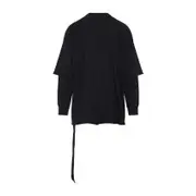 [Rick Owens Drkshdw] Rick Owens Drkshdw-Black Tommy Hustler Cotton Sweatshirt-Uomo OS OS