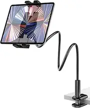 woleyi Gooseneck Tablet Holder for Bed, Flexible Long Arm Tablet Mount for Desk, Clip Bracket Clamp Stand fit for iPad Pro 10.5 Air Mini, Switch, Galaxy Tabs, Tablets, Cell Phones and 4.7-11" Devices