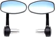 Left Right Mirror 2 Pcs Motorcycle Universal 7/8" Aluminum Alloy Handlebar Rearview Mirrors Blue Glass Side Mirror For Y&amah&a H&ond&a D&ucati T&riumph