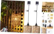 Battery Operated Chandelier, Battery Hanging Pendant Light, Rattan Lights with