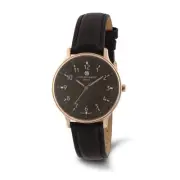 Charles Hubert Ladies Pink Finish Stainless Steel Brown Dial Watch