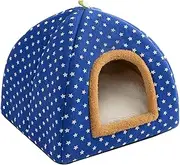 Folpus Pet Tent Cave Bed Cat Bed Kennel Cozy Snooze Washable Indoor Self Warming Pet Cat Nest Cat Nest Chihuahua Poodle Pomeranian, Blue, M