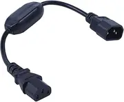 GRARRO Special PDU UPS Power Cord Cable, IEC 320 C14 to C13 with On/Off Switch 30cm Black