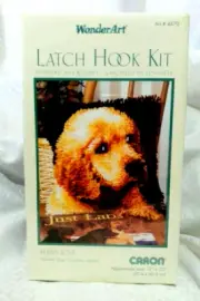Caron Latch Hook Kit - Labrador Puppy Love Vintage Wonder Art - Just Labs