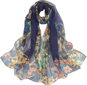 [HotcoS] Silk Scarves 1 Piece Of Women'S Silk Scarf Versatile Silk Scarf Gradient Sunscreen Silk Scarf Gardenia Scarf