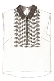ALBERTA FERRETTI Beaded Chiffon Top