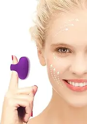 Mini Facial & Eye Skin Care Tools Portable Vibrating USB Rechargeable Handheld Travel Pocket Massager Facial Muscles Tighten Anti-Aging Relieve Eye Dark Circles,Puffiness,Fatigue - Purple