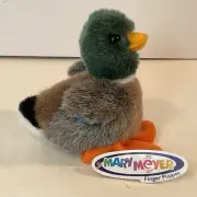 MARY MEYER Mallard Drake Duck 4 1/2” Plush 2 Finger Puppet New W Tags