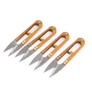 Metal Grip Thread Fishing Line Sewing Yarn Scissor Cutter Snipper Orange 4Pcs