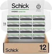 Schick Hydro Sensitive Razor Refills, 12ct | Razor Blades Refills, Razor Blades for Men, Shaving Blades for Men, Hydro Razor Blades Refill, 5 Blade Razor Men, 12 Refills