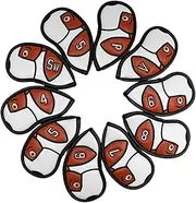 Iron Head Covers for Golf Clubs | 10x PU Leather Golf Club Covers with Number,Portable Putter Protector Sports Training Accessories for Men Women
