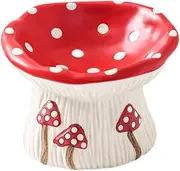 STARTIST Ceramic Cat Bowl Mushroom Shape, Pet Dish, Pet Food Bowl, Anti Vomiting, Non Slip Cute Feeder for Kitten Puppy Cat, Water Bowl