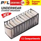 Drawer Organizer Divider Sock Storage Closet Wardrobe Box 11 Compartments Grey