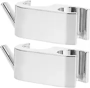 2pcs Shower Bar Hook No Drill Shower Slider Clamp Sleek Electroplated Finish Compact Design for Organizing Bathroom Accessories