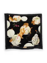 Puppy Print Square Scarf