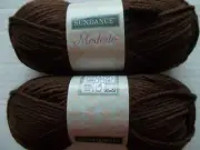Sundance Modesto wool blend yarn, Chocolate, lot of 2 (137 yds each)