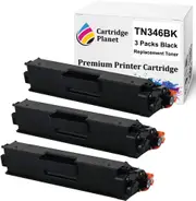 3-Pack Black Compatible Toner Cartridge for Brother TN-346BK TN346BK (4,000 Pages) for HLL8250CDN HLL8350CDW MFCL8600CDW MFCL8850CDW