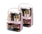 NNEAGS 2X 3 Tier Pink Countertop Makeup Cosmetic Storage Organiser Skincare Hold