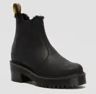 Dr Martens Slip On Boots Rometty FL Black Faux Fur 26198001 Classic Doc