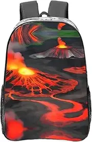 [DRTGEDS] Kilauea Volcanos Clear Backpack,High Capacity Clear Bag For Travel,Work,Festival, Concerts Women Men Unisex