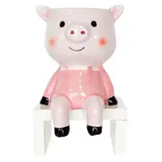 Urban Products Sitting Pig Themed Planter Home Garden Decor Light Pink 14cm