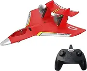 Aircraft RC Plane red 2.4GHz 2 Channel Remote Control Plane Jet Fighter Airplane with GYRO for Kids and Beginners