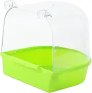 TOYANDONA Caged Bird Bath for Small Birds Covered Parrot Bath Cage for Canaries and Budgies Design Green Color for Bird Hygiene
