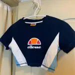 ELLESSE 8成新 UK6 純棉 短板 短袖 LOGO 上衣