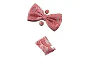 Mens Watermelon Pink Paisley Matching Bow Tie, Pocket Square & Cuff Links Set