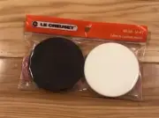 Set of 2 Black & White LE CREUSET Rubber Caps for 8" Salt & Pepper Mill Grinders