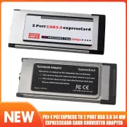 PCI-E PCI Express To 2 Port USB 3.0 34 mm Expresscard Card Converter Adapter oV