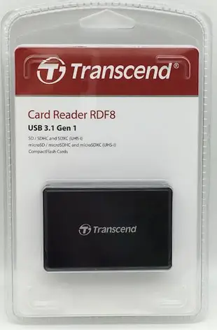 創見 Transcend F8 USB3.1 多功能讀卡機• RDF8 SD Micro TF CF TS-RDF8K2