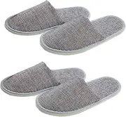 Healeved Men's Slippers Disposable Slippers for Women Men Grey Hotel Shoes One Time Use Easy to Clean