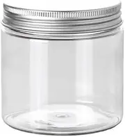 30pcs 200g Empty Clear Cream Container With Aluminum Screw Cap 200ml Solid Perfumes Jars, Transparent Cosmetic Powder Bottle