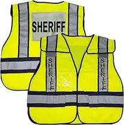 VIEWBRITE Reflective (Class 2) Sheriff Vest Lime Green - 5 Point Breakaway High Visibility Yellow Sheriff Safety Vest