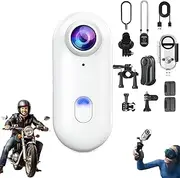 Nexo25 Camera, Nexo25 Black Camera, Thumb Sized, Magnetic Mounting and 360° Adjustability, 1080P/4K Waterproof Wearable Action Cam with Magnetic Clip for Travel (4K-White,32G)