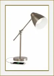 Touch Activated Bronze Metal 3 Brightness Setting LED Desk Lamp with USB Port