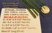 LMH WIRE N HO S O On30 19 Ga .040" 1.01 mm GRAB IRON Brake Rigging Piping 24 Pcs