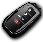 Tukellen for Toyota Key fob Cover Soft Key Shell Case for 2025 Camry 2019-2025 Land Cruiser,2021-2025 Sienna Venza Hilux Fortuner 2023-2025 Highlander Tundra Corolla bZ4X Prius 4/5/6 Buttons-Black