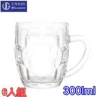 在飛比找PChome24h購物優惠-泰國UNION玻璃圓桶式有柄拿鐵杯300cc-六入組