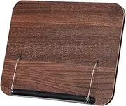 HOODANCOS Adjustable Book Stand Walnut Book Holder for Desk 13 Adjustable Levels Laptop Holder Multifunctional Reading Rack for Textbooks Cookbooks and Documents
