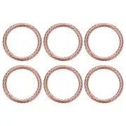 6Pcs Spring O Rings 1 1/2" Round Trigger Snap Hook Circle Rose Gold Key Ring