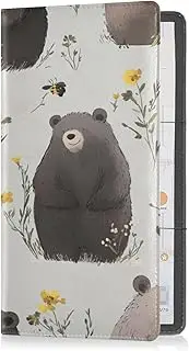 Premium Leather Car Registration & Insurance Card Holder Men Women Essential Wallet Case for Driver Auto Owners Trailer Motorcycle Boat Cartoon Funny Bear