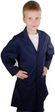 KIDS OVERALL WAREHOUSE LAB COAT POLYCOTTON CHILDRENS SCHOOL DARK NAVY BLUE 13YRS