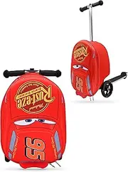 [Fast Forward] Officially Licensed 18" Scooter Luggage for Boys, Girls, Unisex | Kids Luggage with Wheels | Carry On Ride On Suitcase for Kids, Cars, Large