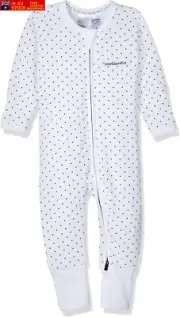 Baby Zippy - Terry Poodlette Zip Wondersuit, White &