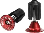 uxcell Bar End Plugs Aluminum Handlebar End Caps Bike Plugs 0.7oz Expanding Locking for MTB Road BMX Fixed Gear Bike, Red