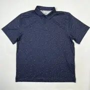 NEW Under Armour Golf Polo Shirt Blue Golf Ball Tee Print UPF 50 $90 Size XL