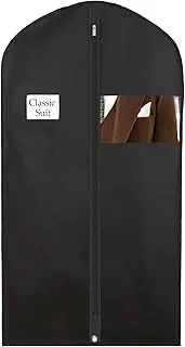 Julisle 72-Inch Long Dress & Gown Garment Cover Bags with Zipper & Viewing Window | Breathable, Washable, Dustproof Storage for Dresses, Gowns & Coats | 3-Pack, Black